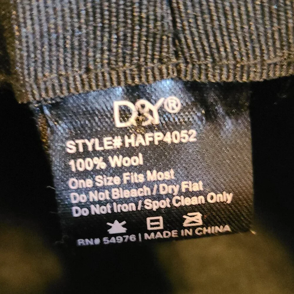 D & Y ACCESSORIES WIDE BRIM BOHO HIPPIE FLOPPY HAT IN BLACK 100% WOOL